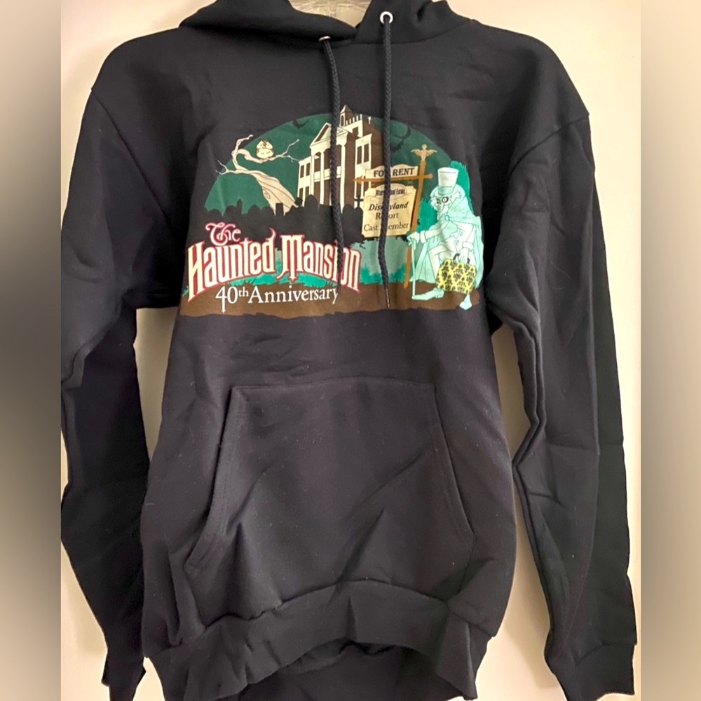 Disneyland Haunted Mansion Cast Member Hoodie 40th Anniversary Hatbox Ghost S